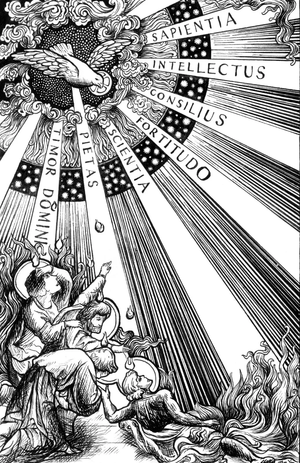 Confirmation — pen and ink drawing by Tom Yao